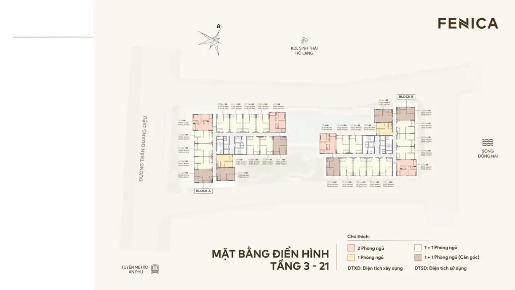 Mặt bằng tầng điển hình dự án Fenica