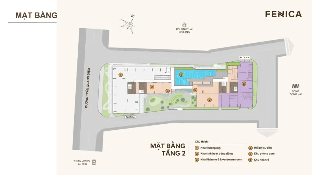 Mặt bằng tầng 2 dự án Fenica