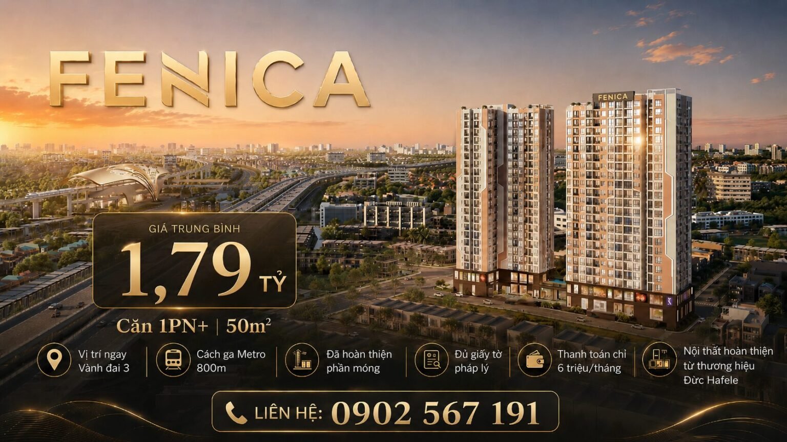 Căn hộ Fenica từ 1 tỷ 79